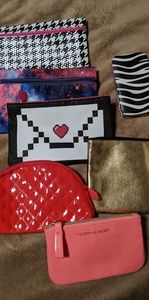 Bundle of small makeup bags and a card holder